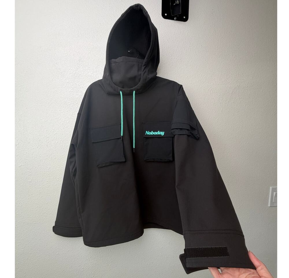 Nobaday Pullover Snowboard Hoodie Jacket Mens M Black 10K Softshell